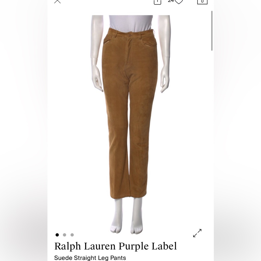 Ralph Lauren Purple Label Suede Tan Pants